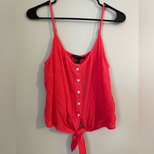 Coral Forever21 cropped tank top